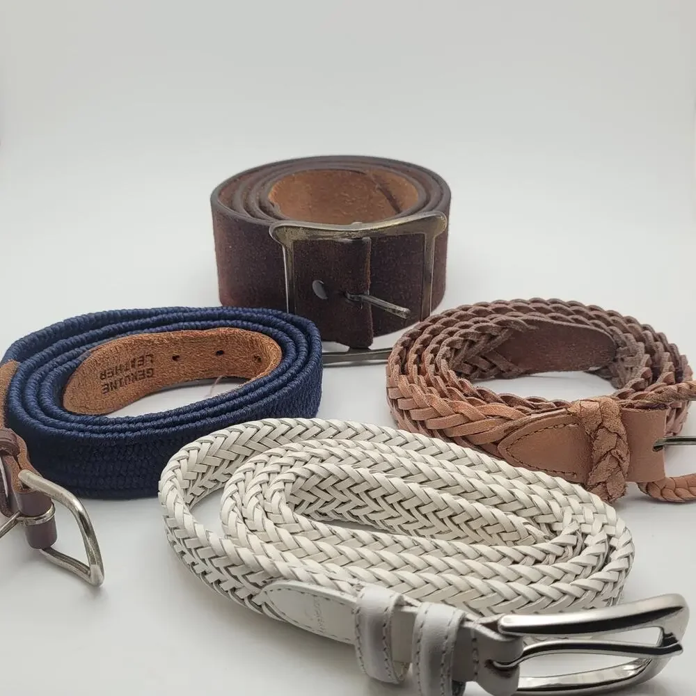 Mixed Belt Lot Braided Leather Canvas Western Boho Vintage Distressed Accessorie - Picture 8 of 13